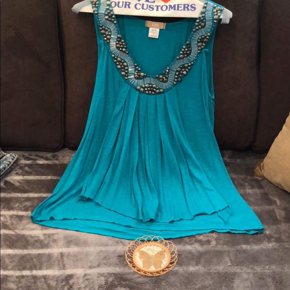 DIF EMBELLISHED Tank Top!! GORGEOUS!!
